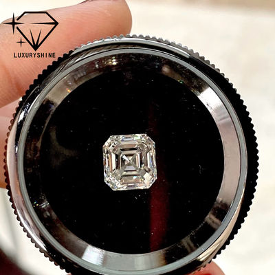 Kualitas LuxuryShine VVS-VS 0.1-10CT Berlian Bentuk Asscher Tumbuh Laboratorium D-F Warna Berlian Putih Dengan Sertifikat IGI 3EX Cut Stones pabrik