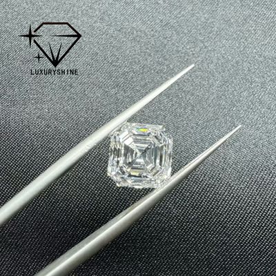 Kualitas LuxuryShine VVS-VS 0.1-10CT Berlian Bentuk Asscher Tumbuh Laboratorium D-F Warna Berlian Putih Dengan Sertifikat IGI 3EX Cut Stones pabrik
