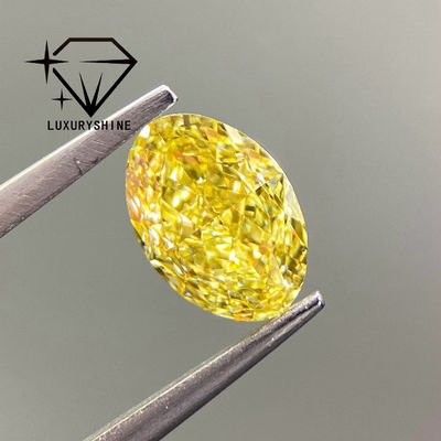 Kualitas LuxuryShine VVS-VS Fancy Yellow/Light Yellow/Fancy Intense/Vivid Yellow Lab Grown Diamond 1CT 2CT 3CT 4CT 5CT Oval Excellent Cut dengan Sertifikat & Perhiasan yang Disesuaikan pabrik