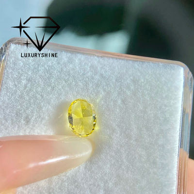 Kualitas LuxuryShine VVS-VS Fancy Yellow/Light Yellow/Fancy Intense/Vivid Yellow Lab Grown Diamond 1CT 2CT 3CT 4CT 5CT Oval Excellent Cut dengan Sertifikat & Perhiasan yang Disesuaikan pabrik