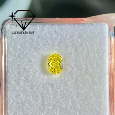 Kualitas LuxuryShine VVS-VS Fancy Yellow/Light Yellow/Fancy Intense/Vivid Yellow Lab Grown Diamond 1CT 2CT 3CT 4CT 5CT Oval Excellent Cut dengan Sertifikat & Perhiasan yang Disesuaikan pabrik