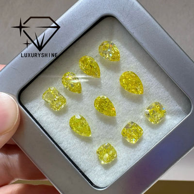 Kualitas LuxuryShine VVS-VS Fancy Yellow/Light Yellow/Fancy Intense/Vivid Yellow Lab Grown Diamond 1CT 2CT 3CT 4CT 5CT Oval Excellent Cut dengan Sertifikat & Perhiasan yang Disesuaikan pabrik