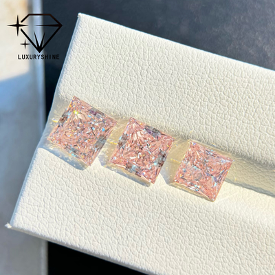 LuxuryShine 1-10CT Princess Shape Fancy pink Lab Mature Diamond VVS-VS Loose Diamonds Perhiasan yang disesuaikan dengan Sertifikat IGI