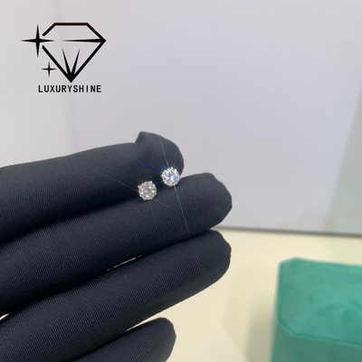 LuxuryShine Round Lab Mature Diamond Stud Earrings VVS2/VS1 Clarity 18K solid Gold custom Jewelry with IGI Certificate fashion earrings hadiah Hari Valentine