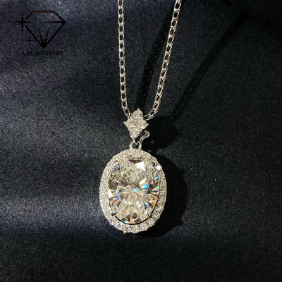 Kualitas 18K Emas Oval Lab Menumbuhkan Perunggu Pendant VVS1-VS1 0.3-3.0ct pabrik