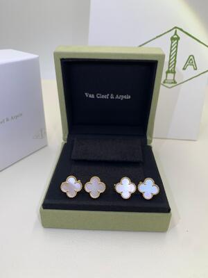 Kualitas Anting VCA Alhambra Van Cleef And Arpels Mutiara Putih Giok Akik pabrik