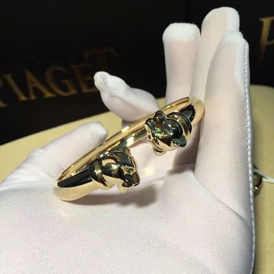 Kualitas Onyx 18K Gelang Emas Perhiasan Emas Mewah Tsavorite Garnet Dengan Berlian pabrik