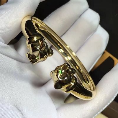 Kualitas Onyx 18K Gelang Emas Perhiasan Emas Mewah Tsavorite Garnet Dengan Berlian pabrik