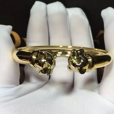 Kualitas Onyx 18K Gelang Emas Perhiasan Emas Mewah Tsavorite Garnet Dengan Berlian pabrik
