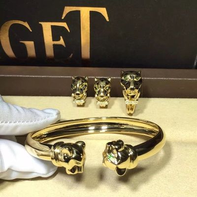 Kualitas Onyx 18K Gelang Emas Perhiasan Emas Mewah Tsavorite Garnet Dengan Berlian pabrik