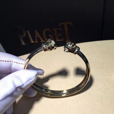 Kualitas Onyx 18K Gelang Emas Perhiasan Emas Mewah Tsavorite Garnet Dengan Berlian pabrik