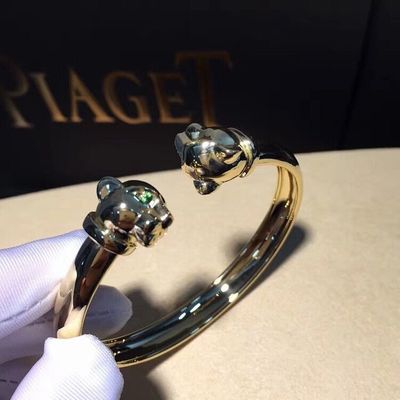Kualitas Onyx 18K Gelang Emas Perhiasan Emas Mewah Tsavorite Garnet Dengan Berlian pabrik