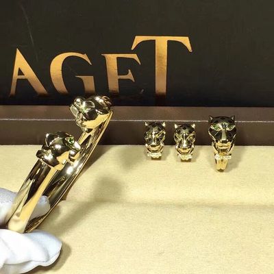 Kualitas Onyx 18K Gelang Emas Perhiasan Emas Mewah Tsavorite Garnet Dengan Berlian pabrik