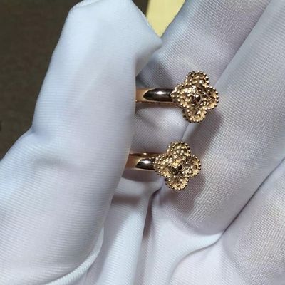 Kualitas VCARO8DE00 Van Cleef Dan Arpels Jewelry Sweet Alhambra Ring Rose / Emas 18k pabrik