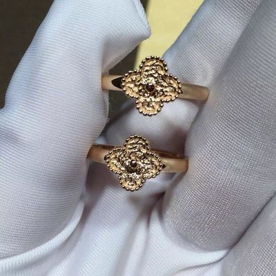 Kualitas VCARO8DE00 Van Cleef Dan Arpels Jewelry Sweet Alhambra Ring Rose / Emas 18k pabrik