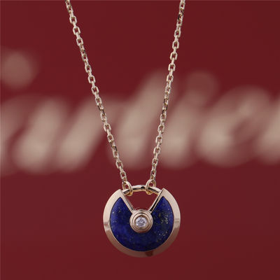 Kualitas Xs Model Yellow Gold Amulette De Necklace Dengan Lapis Lazuli Diamond pabrik