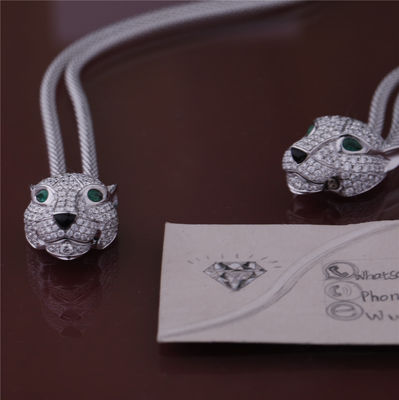 Kualitas PanthèRe De Cartier Kalung Emas Putih Berlian Zamrud Onyx pabrik