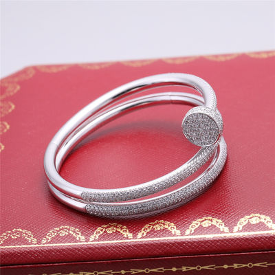Kualitas Perhiasan Gelang Juste Un Clou Dalam Emas Putih 18k dengan Berlian Berlapis Penuh pabrik