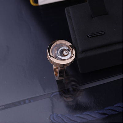 Kualitas Chopard Happy Spirit Ring Dalam Emas Putih 18k Rose Gold Dengan Berlian pabrik