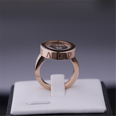 Kualitas Chopard Happy Spirit Ring Dalam Emas Putih 18k Rose Gold Dengan Berlian pabrik