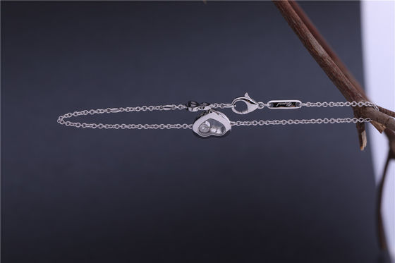 Kualitas Gadis Hadiah Perhiasan Chopard Perhiasan Berlian Bahagia Ikon Gelang Emas Putih 18k 85a054-1001 pabrik