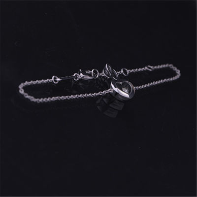 Kualitas Gadis Hadiah Perhiasan Chopard Perhiasan Berlian Bahagia Ikon Gelang Emas Putih 18k 85a054-1001 pabrik