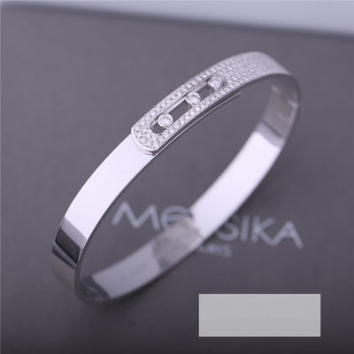 Kualitas Gelang Berlian Emas Putih Paris Perhiasan Lebar 4.5mm pabrik