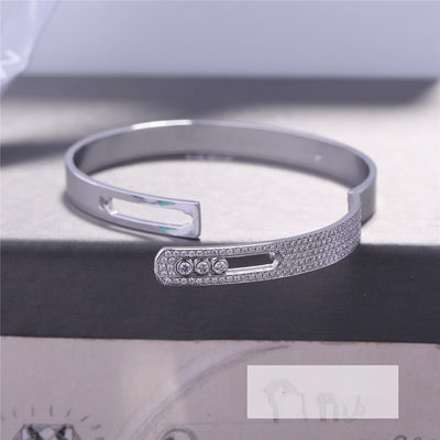 Kualitas Gelang Berlian Emas Putih Paris Perhiasan Lebar 4.5mm pabrik