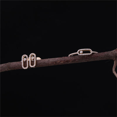 Kualitas Perhiasan Paris Mewah Untuk Wanita Luxury Jewelry 18K Yellow Gold Move Uno Diamond Earrings pabrik