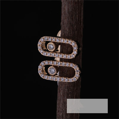 Kualitas Perhiasan Paris Mewah Untuk Wanita Luxury Jewelry 18K Yellow Gold Move Uno Diamond Earrings pabrik
