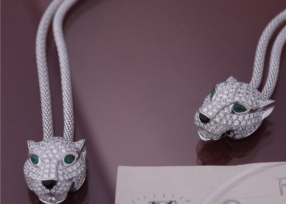 Kualitas PanthèRe De Cartier Kalung Emas Putih Berlian Zamrud Onyx pabrik