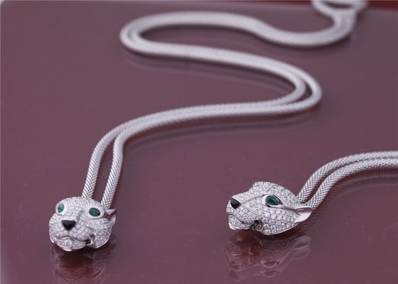 Kualitas PanthèRe De Cartier Kalung Emas Putih Berlian Zamrud Onyx pabrik